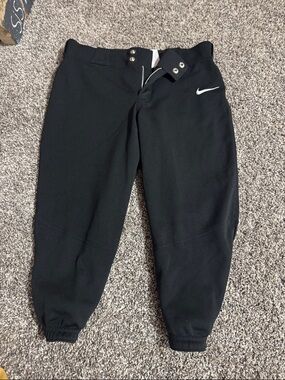 Nike Black Jogger Baseball Pants with White Swoosh